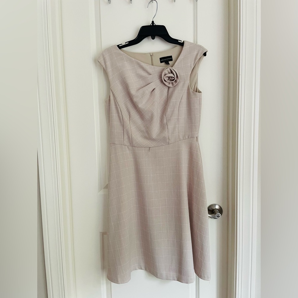 Connected Apparel Gray Shift Midi Dress Sleeveless Scoop Neck Sz 6